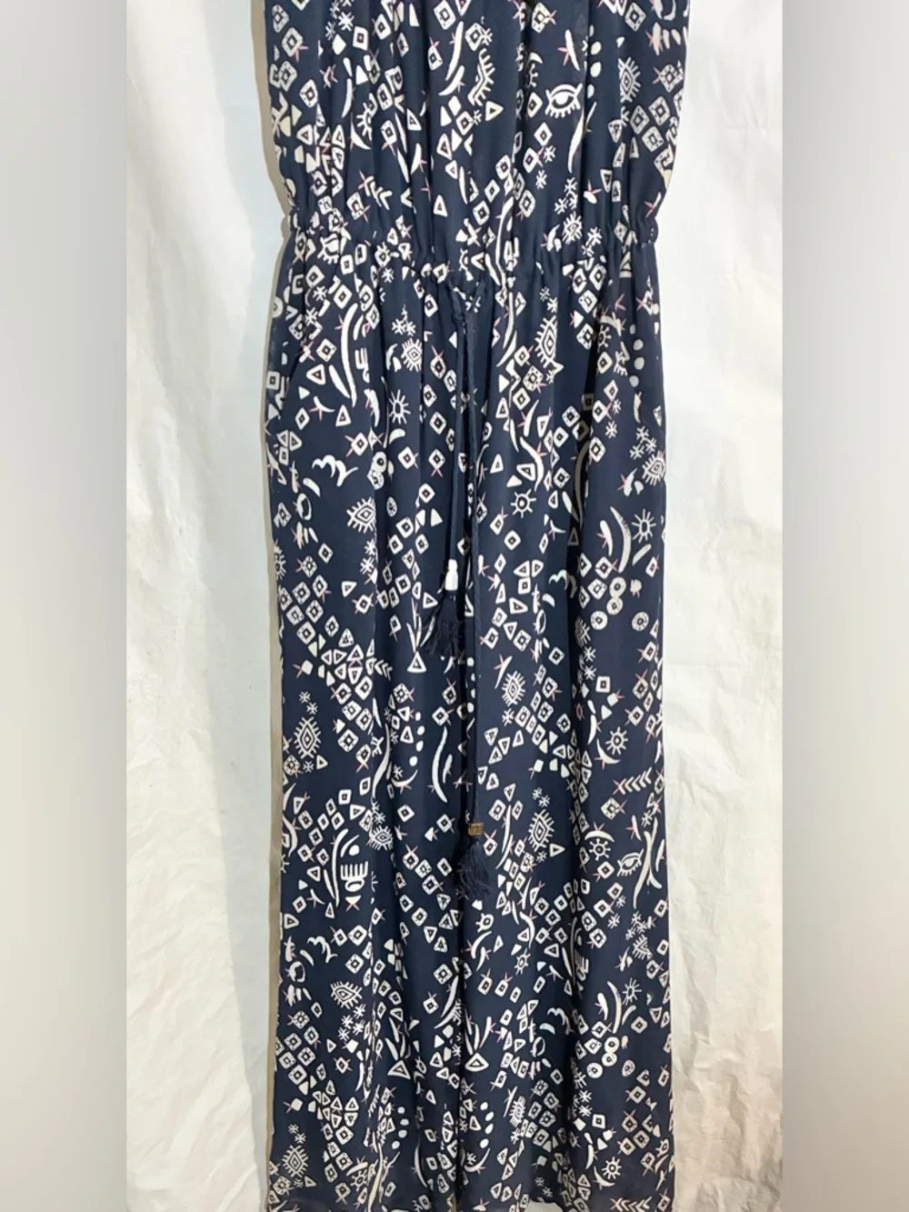 Tory Burch Ethnic Jumpsuit Sz XS Pockets Adjust Straps 1Pc whymsy Fairycore